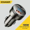 ESSAGER 105W Triple-Port Digital Car Charger with Super Fast Charging
