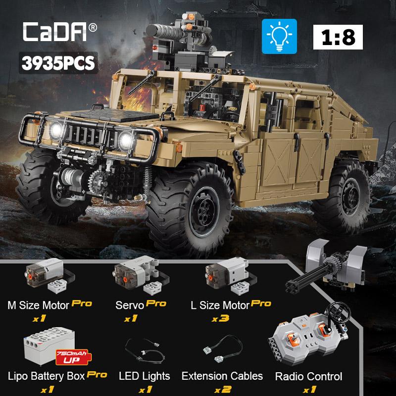 Cada 3935 шт. 1:8 внедорожник, бронированный автомобиль, багги, грузовики, пикап, кирпичи, город, внедорожный автомобиль с дистанционным управлением, строительные блоки, игрушки для мальчиков, подарки
