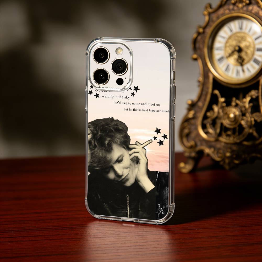 Чехол для телефона Singer D-David B-Bowie Для iPhone17,16,15,14,13 Pro Max, США, Мягкий прозрачный силиконовый чехол