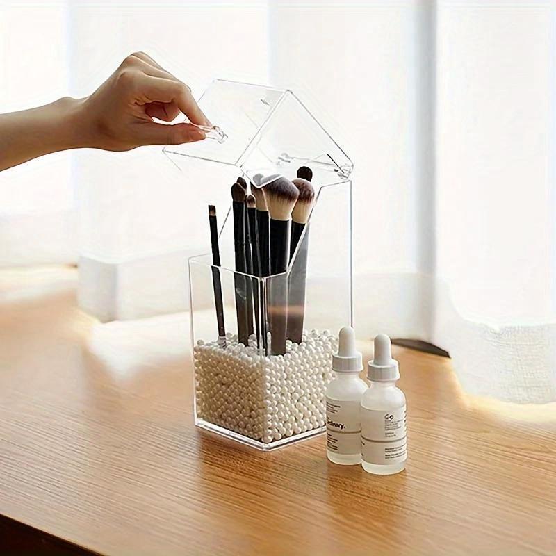 Chic Acrylic Makeup Organizer - Large Capacity, Dust-Proof Cosmetic & Jewelry Storage Box with Transparent Design