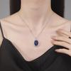 925 Sterling Silver Retro Fashion Blue Zircon Full Diamond Necklace Party Birthday Anniversary Wedding Gift