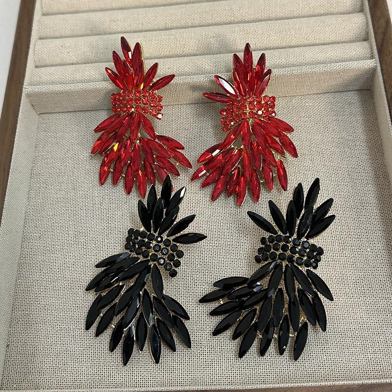 Высококлассные серьги-крылья с колосьями пшеницы, полностью инкрустированные бриллиантами, изысканная элегантность, темперамент, модные серьги в стиле знаменитостей