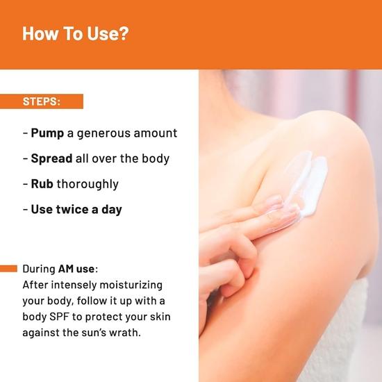 Chemist at play AHA Body Lotion with 5% Natural AHA, Niacinamide, Shea Butter | For Exfoliating Dry & Radiant Skin | Skin Brightening Lotion | 236ml