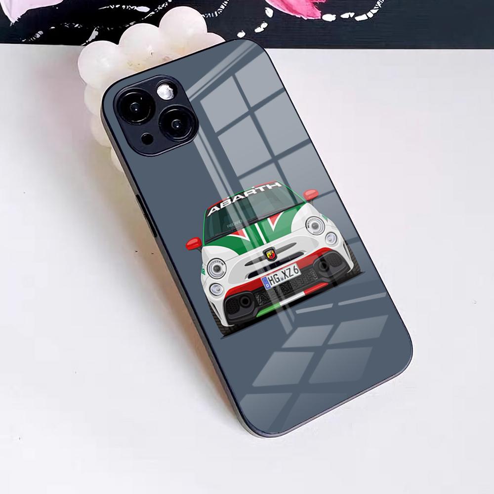 Чехол для телефона A-abarth для iPhone 17 Pro Max 16 15 14 Pro Max 13 11 X Xs Xr 8 7Plus Стеклянная крышка