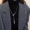 Minimalist Water Drop Necklace: Long Chain Clavicle Design for Women, Autumn/Winter 2024