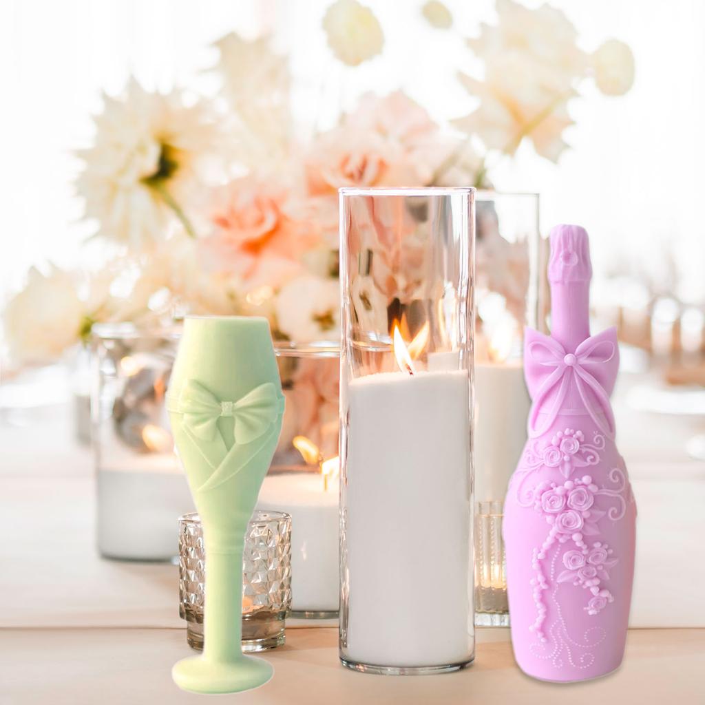 Wedding Theme Candle Silicone Mold Heat Resistant Pillar Candle Silicone Mold For Making Candle Soap Chocolate Baking