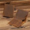 Ultra-thin Handmade Man Genuine Leather Wallet Holder Card Purse Crazy Horse Skin Short Wallets