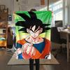Goku Dragon Ball Cartoon pattern Flannel Blanket, High quality Comfortable for All Seasons, Home Decor, Warmth and Comfort, Perfect for Gifts.