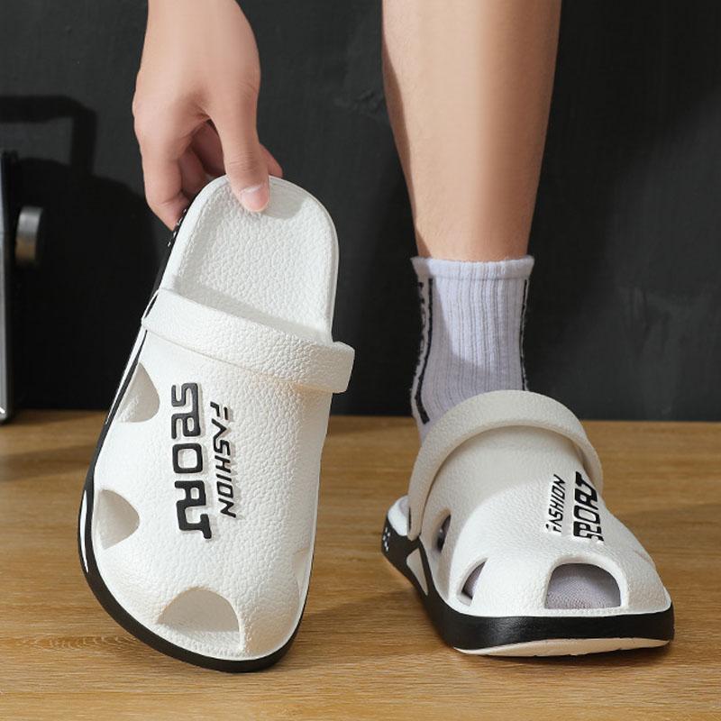 Fashion Smile Shoes For Man Plus Size Men Sandals Fashion Outdoor Beach Sandals Cave Shoes EVA Non-slip Outsole Fashion Sports Slippers