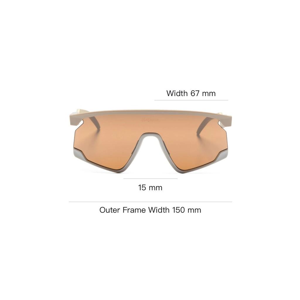 Oakley Солнцезащитные очки с гравировкой логотипа, неправильная форма, мужские, бежевые 0OO9280