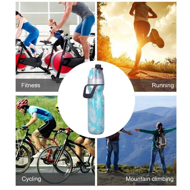 ПЭ-бутылка для распыления воды, спрей, спортивная бутылка для воды, многоразовая, охлаждающая, с двойными стенками, с петлей для переноски