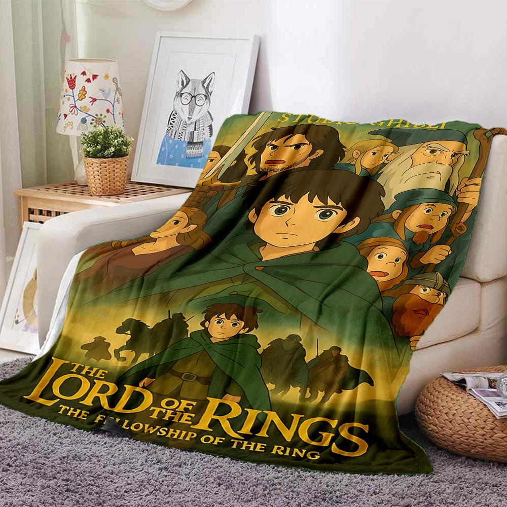 1 шт. Фланелевое одеяло Studio Ghibli Властелин Колец Мягкое теплое покрывало для дома, офиса, путешествий, уютное постельное белье на все сезоны, подарок, офис