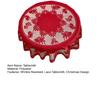 Рождественская скатерть Красное кружево Скатерть с Санта-Клаусом Устойчивая к складкам Круглая скатерть для дома, званого ужина, праздничного украшения
