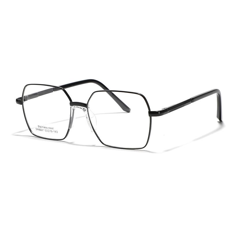 Очки Металлическая оправа Плоское зеркало Седловидные носоупоры Крупная оправа Квадратные очки Женские Простые зеркальные Литературные и Ретро