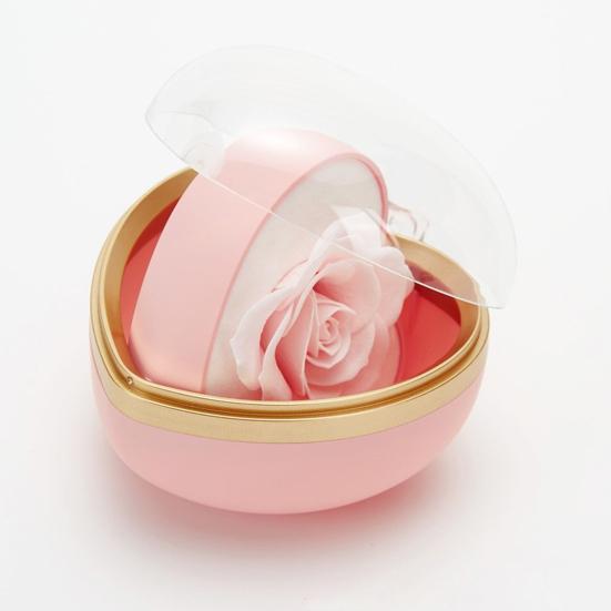 Коробочка для кольца в форме сердца, футляр для кольца с розой из стабилизированного цветка, бархатная внутренняя часть, подарочная коробка для ювелирных изделий на годовщину свадьбы