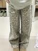 Джинсы ретро с леопардовым принтом из стираного денима - Осень 2025 Свободные, стройнящие, повседневные прямые брюки