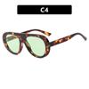 Vintage Oval Sunglasses Women Trendy Punk Frame Shades Fashion Luxury Brand Leopard Trend Design Round Eyewear UV400