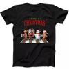Christmas Reindeer Santa Snowman Gingerbread Funny Gift Tee Black T Shirt 149