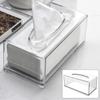 Portable Acrylic Transparent Napkin Dispenser Office Paper Holder Tissue Box Storage Case