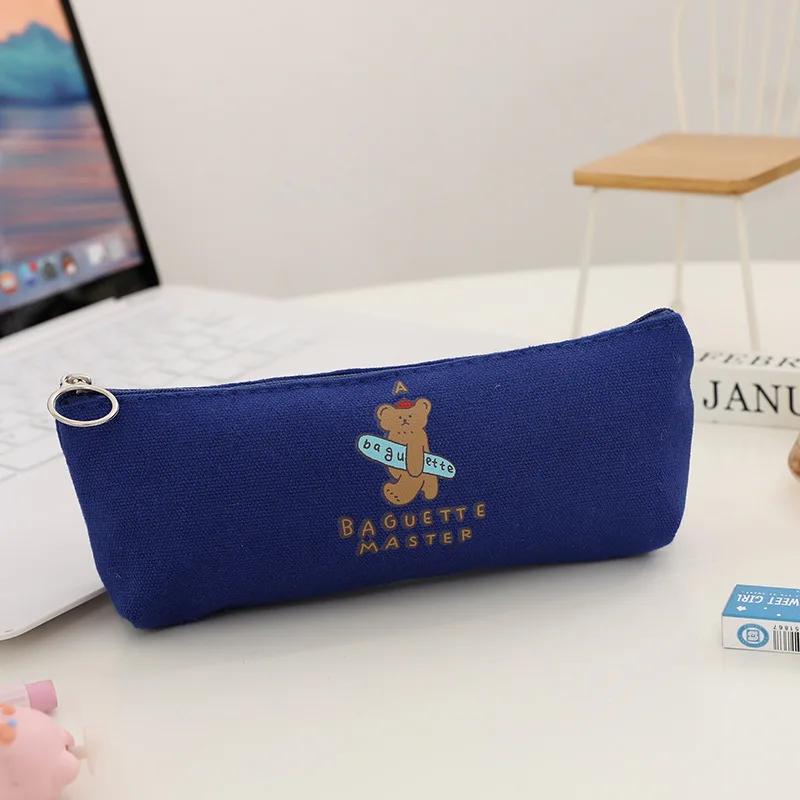 Простой мультяшный значок пенал повседневный милый портативный девушка канцелярские принадлежности ручка сумка для школы принадлежности для макияжа