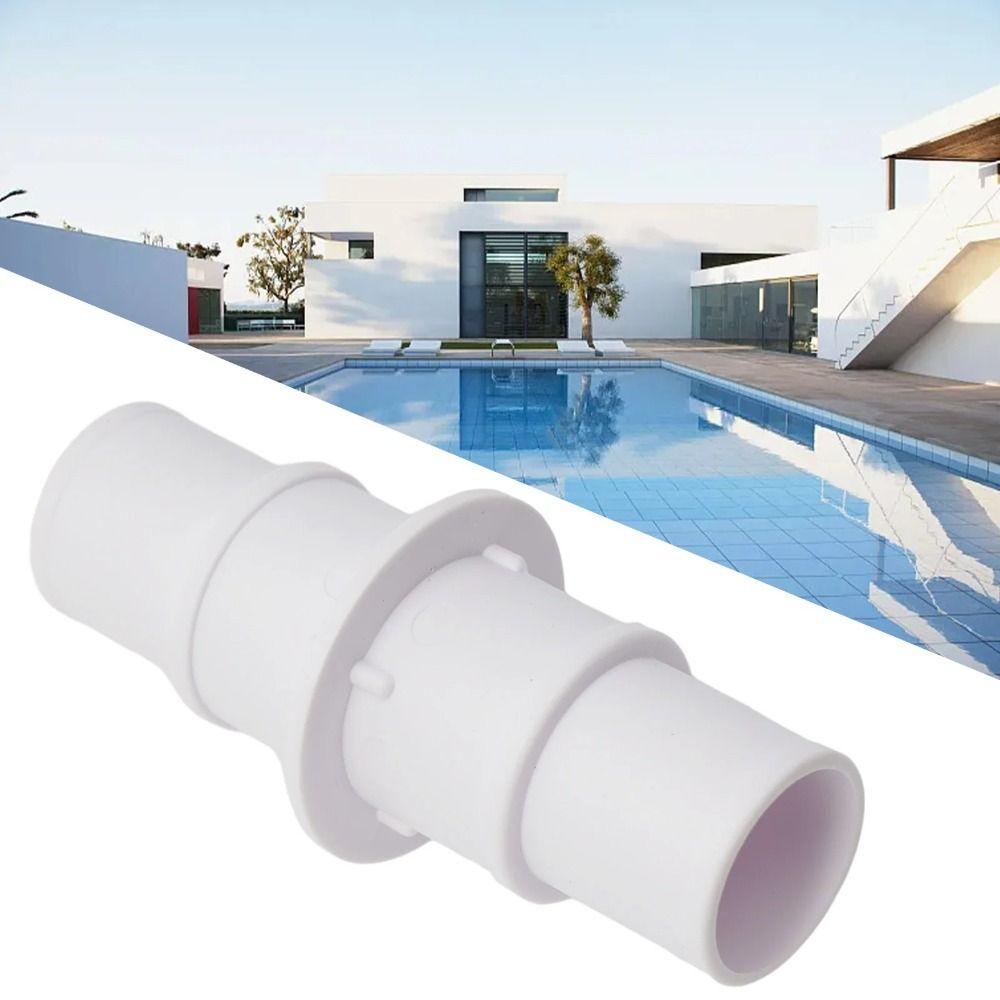 White Pool Hose Connector 38mm Threaded Pipe Fitting Pool Cleaning Accessory Pool Hose Cuff