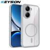 KEYSION Прозрачный магнитный чехол для телефона для Xiaomi POCO X7 Pro Мягкий силикон+ПК HD Прозрачная противоударная задняя крышка для Redmi Turbo 4