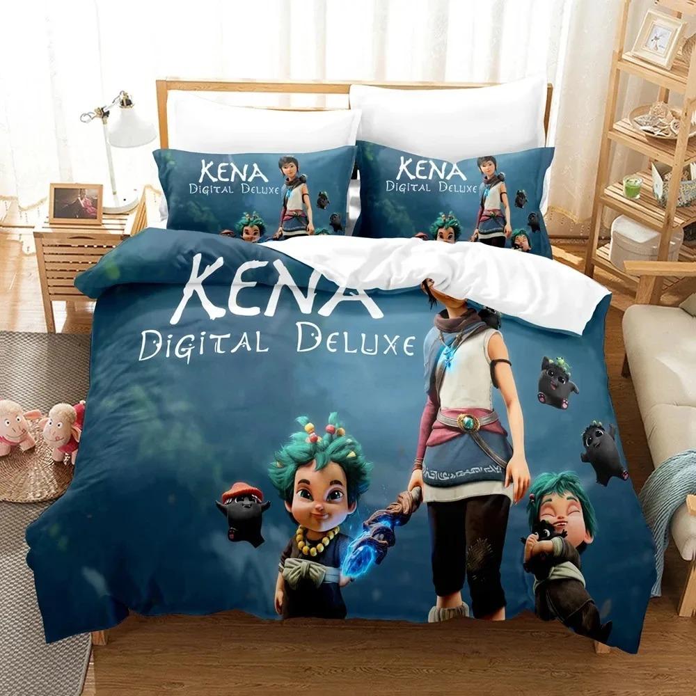 Anime Game Bridge Spirits Kena Bedding Collection Duvet Cover Bed Collection Quilt Cover Pillowcase Comforter King Queen Size Boys Adult