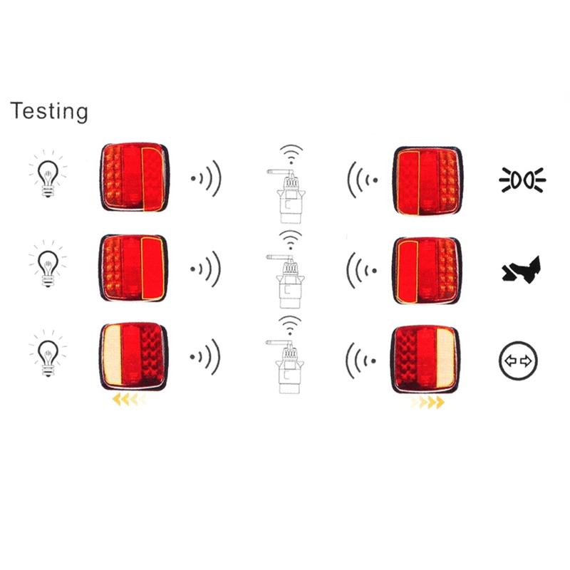 QB-Wireless Trailer Lights Kit For Towing Truck, Rechargeable LED Tow Light With Magnetic For Boat Trailer RV