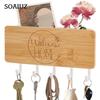 Настенный держатель для ключей для домашнего хранения, резной черный, белый цвет, бамбуковая вешалка для ключей, вешалка для ключей, домашний декор