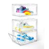 Shoe Storage Boxes 3 Pack Clear Shoe Boxes Stackable with Magnetic Door, Front Opening Shoe Organizer, Sneaker Storage for Sneakerheads