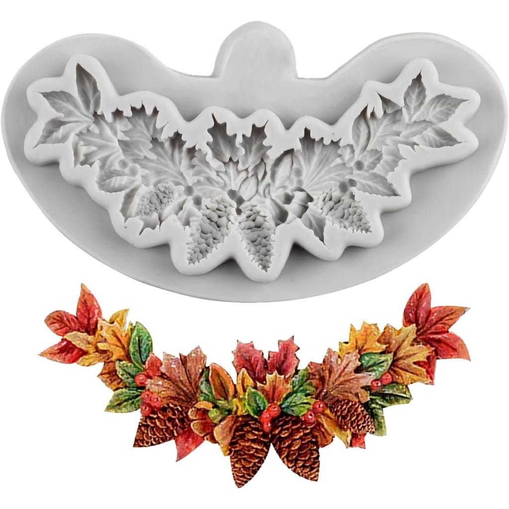 Рождественские силиконовые формы Рождественские шишки Формы для выпечки шоколада для украшения торта Топпер для кексов Конфеты Шоколадная жевательная резинка Форма для полимерной глины