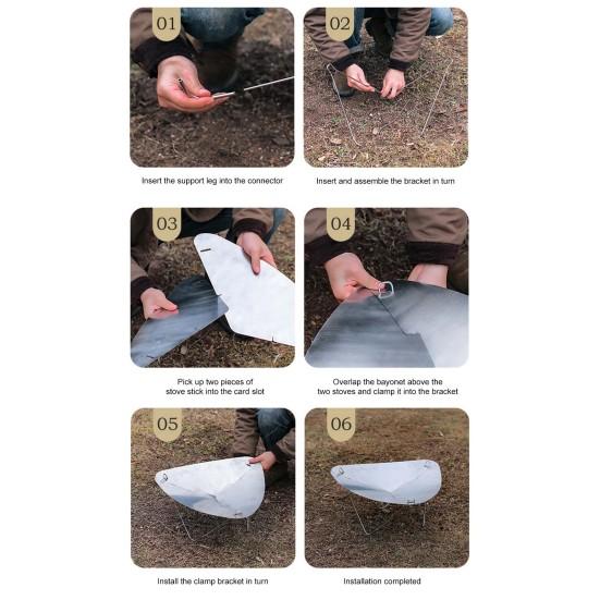 Дровяная яма для костра Высокая прочность Жаростойкий Не легко деформируется Съемная дровяная чаша с сумкой для хранения Принадлежности для кемпинга