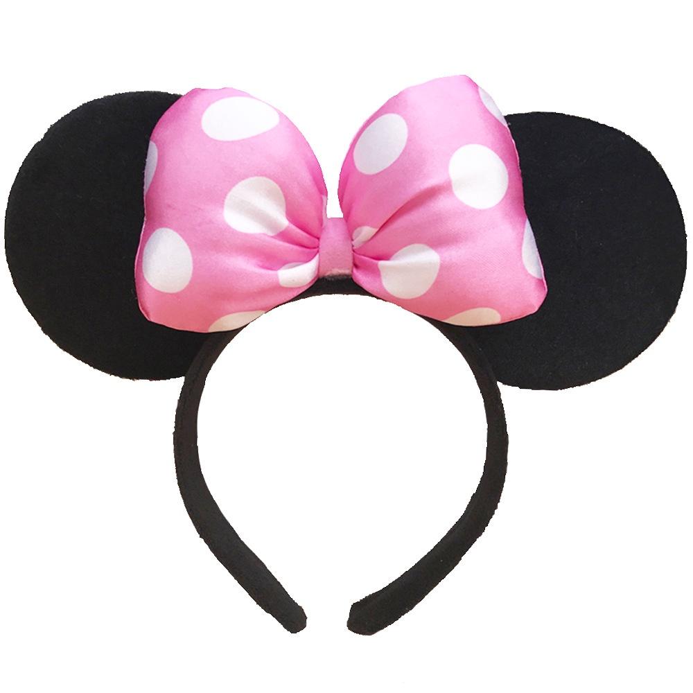 Handmade Cartoon Minnie Mickey Ear Headband Sparkly Animal Rabbit Hairpiece For Adults And Kids