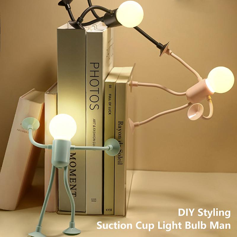 Изменяемая форма Забавный спортсмен Ночной светильник Кнопка Батарея Настольная лампа Универсальная мини-лампа Креативный орнамент Вакуумная адсорбция