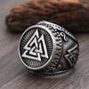Винтажное Кольцо Валькнут из Нержавеющей Стали Viking Мужское Мальчишеское Нордическое Треугольник Одина Viking Кольцо Амулет Байкера Украшение для Парня Подарок