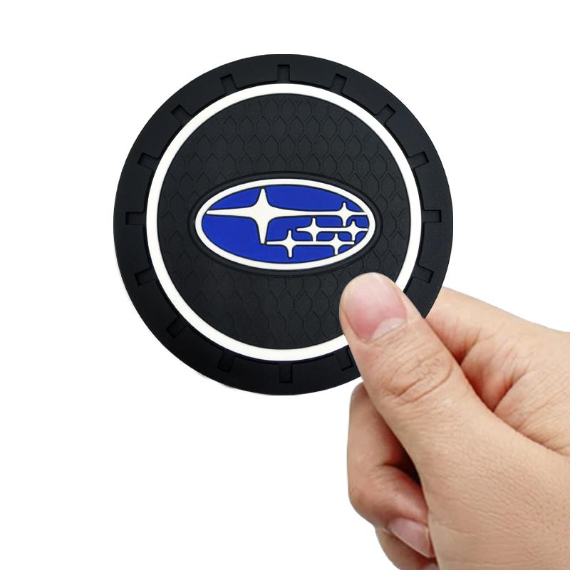 1/2pcs Silica Gel Car Coaster Water Cup Anti-slip Pad For Subaru XV BRZ WRX STI Forester Ascent Impreza Legacy Outback Levorg