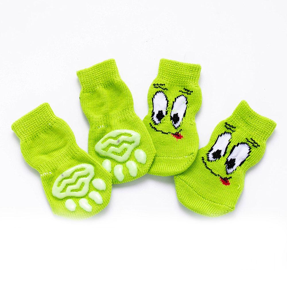 Милые вязаные носки для щенков, хлопковые нескользящие носки для маленьких собак, обувь для кошек на осень-зиму для дома, защита для лап, 4 шт.