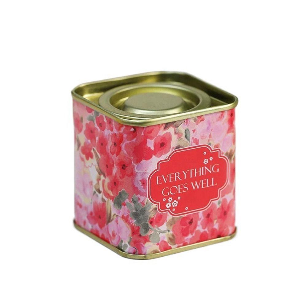 Квадратная жестяная коробка для чая, маленькая металлическая банка для чая, винтажный чай