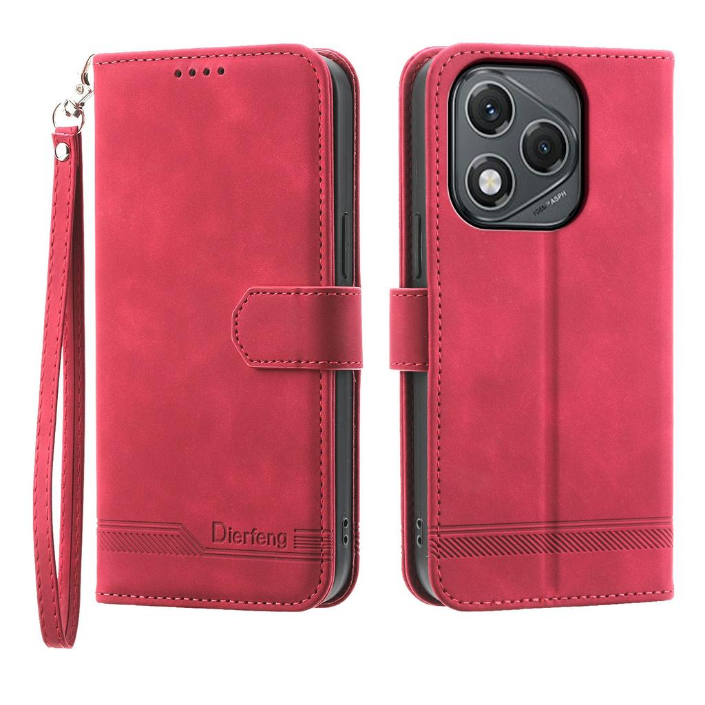 DIERFENG DF-03 For Honor 400 Lite 5G Case Lines Imprint Wallet Leather Phone Cover