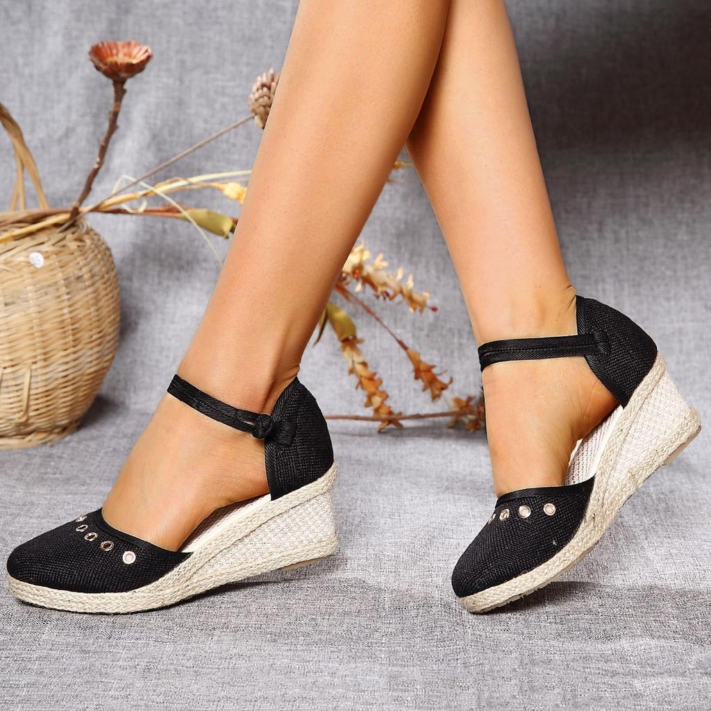 2024 Platform Sandals Wedge Women Shoes Elegant Ladies Slippers Summer Braided Buckle Boho Sandalias High Heels Female Sandals