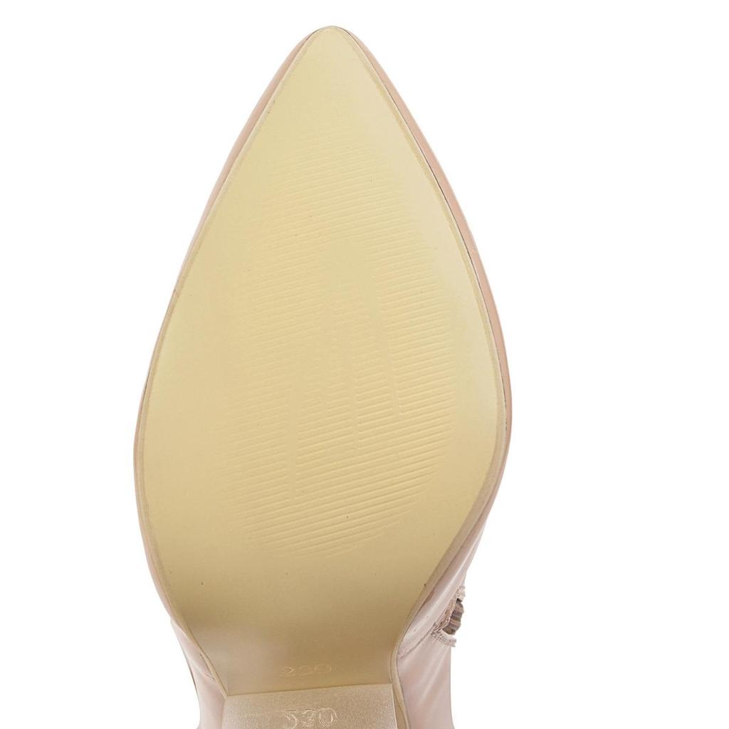 Q/Women's High Heeled Boots, Sexy Pointed Toe Thin Heel Knee Length Boots, Oversized Women's Shoes