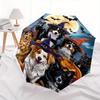 Halloween, Dogs Theme 8 Bone Hand Automatic Folding Umbrella, Compact and Portable Design, A Perfect Gift for Birthday, Christmas or Busines