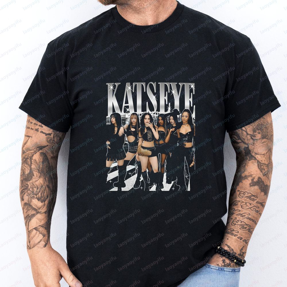 Katseye - Loose Short-sleeved Trendy Original Streetwear Unisex's and WoUnisex's Shirt Pattern Large-sized Comfortable T-shirt