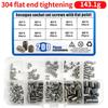 200pcs/Box M3 M4 M5 M6 M8 304 Stainless Steel Hexagon Hex Socket Set Screw Allen Grub Screw Bolts