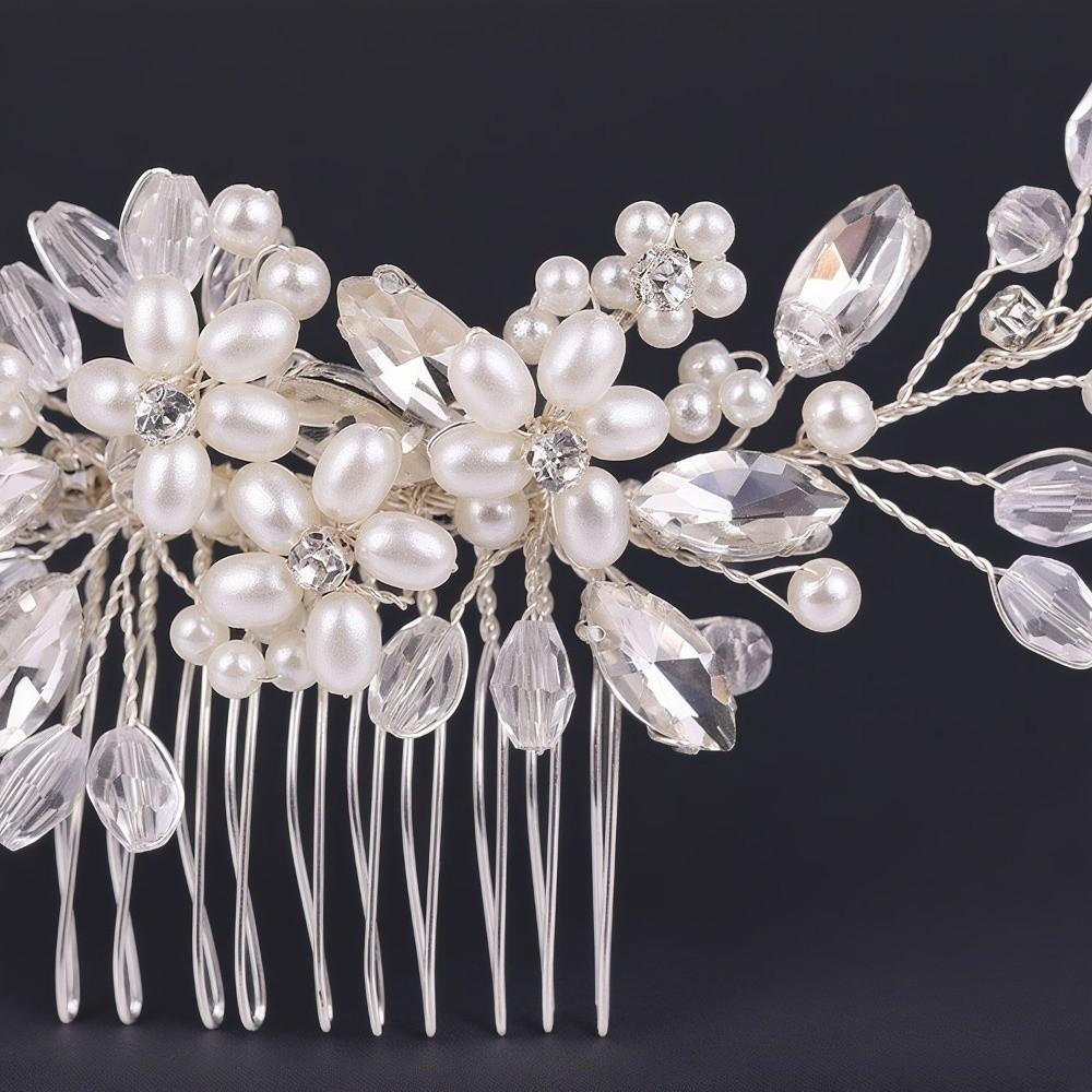 Flower Bridal Headpiece Zinc Zinc Alloy Rhinestone Hairpin Fashion Toothed Insert Comb  Bridesmaid