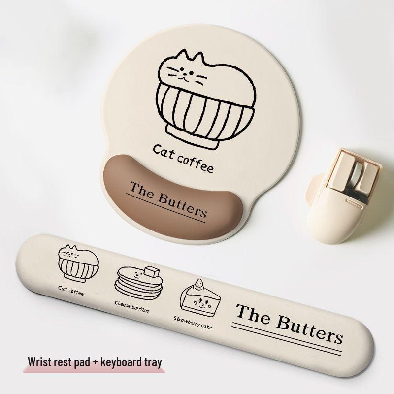 Креативный коврик для мыши с линейным рисунком и подставкой для запястья из пены с памятью