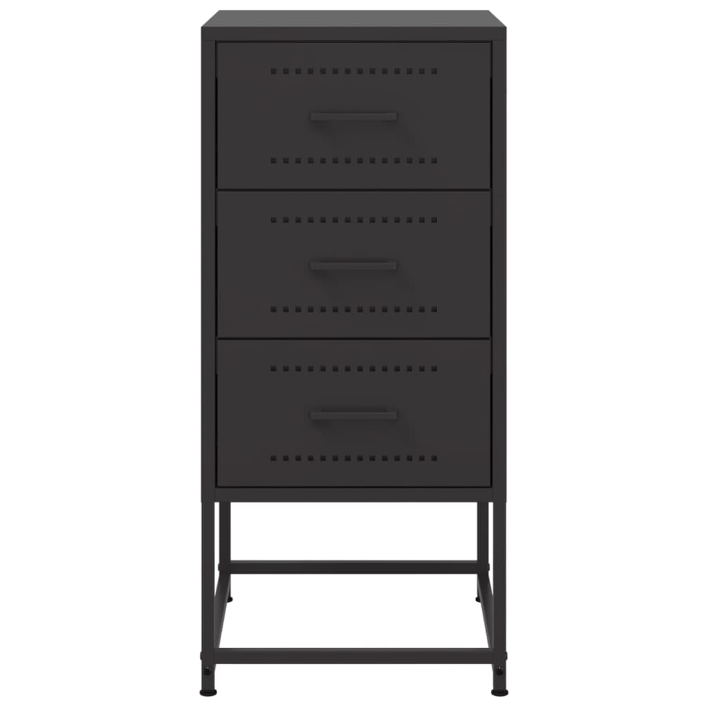 Nightstands 2 pcs Black 36 x 39 x 78 cm Steel