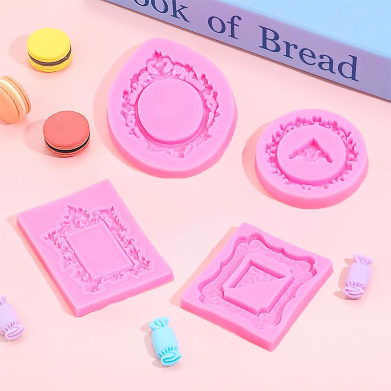 4 шт. Силиконовые формы-рамки для шоколада, Мини-формы для запекаемой полимерной глины, Формы для полимерной глины, Формы для фоторамок