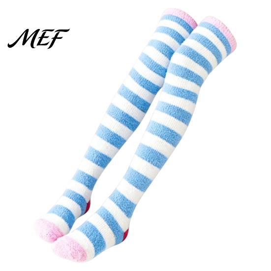 High Elastic Leg Warmers 1 Pair Women Thigh Socks for Winter, Thickened Coral Fleece Warmer Long Stockings, Fluffy Warm Over Knee Boot Girls Winter