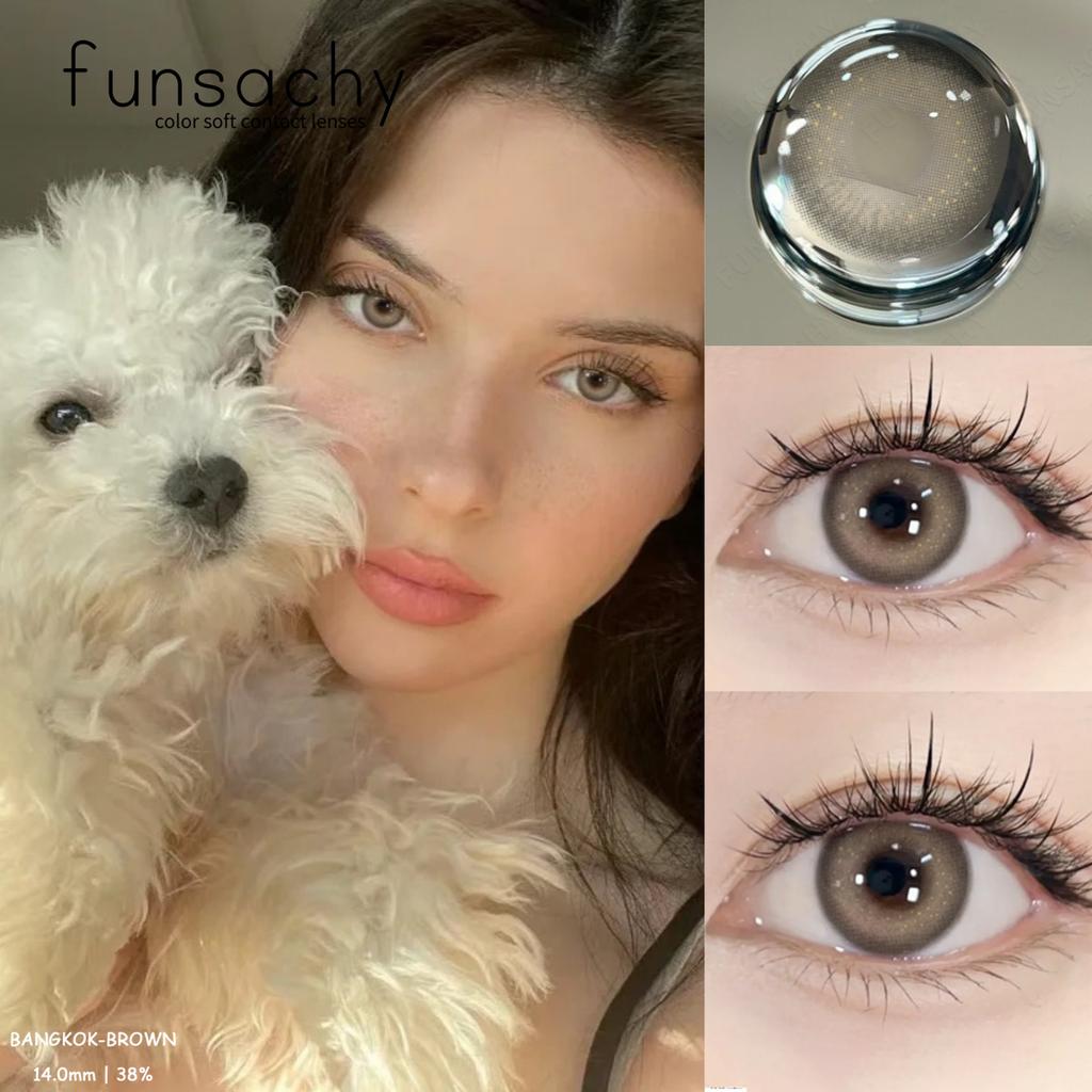 FUNSACHY 1 пара новых цветных контактных линз для учеников, высококачественные линзы для глаз, косметика, разноцветные цветные контактные линзы